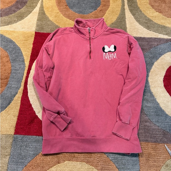Comfort Colors Tops - Disney Mom Comfort Colors Vintage Wash Quarter Zip Sweatshirt Women’s Size Small